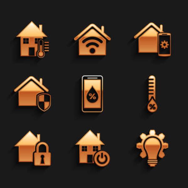 An illustration of the controls of a smart home automation panel