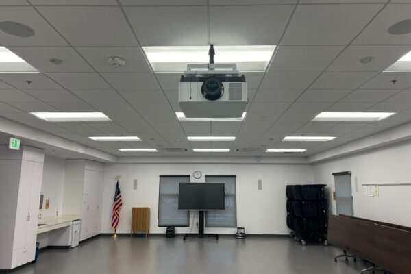Rear view with projector